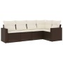 Set comedor de jardín 5 piezas y cojines ratán sintético marrón de , Conjuntos de jardín - Ref: Foro24-3218923, Precio: 335,8...