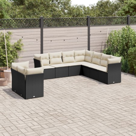Set de sofás de jardín 8 piezas y cojines ratán sintético negro de , Conjuntos de jardín - Ref: Foro24-3249675, Precio: 571,7...