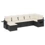 Set de comedor de jardín 7 pzas y cojines ratán sintético negro de , Conjuntos de jardín - Ref: Foro24-3252813, Precio: 429,1...