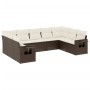Set de sofás de jardín 9 pzas y cojines ratán sintético marrón de , Conjuntos de jardín - Ref: Foro24-3252940, Precio: 618,48...