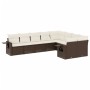 Set de sofás de jardín 9 pzas y cojines ratán sintético marrón de , Conjuntos de jardín - Ref: Foro24-3252980, Precio: 618,48...