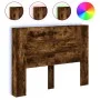 Cabecero de cama con luz LED roble ahumado 140x16,5x103,5 cm de , Cabeceros y pies de cama - Ref: Foro24-839249, Precio: 90,5...