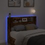 Cabecero de cama con luz LED roble ahumado 140x16,5x103,5 cm de , Cabeceros y pies de cama - Ref: Foro24-839249, Precio: 91,9...