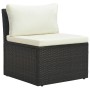 Set muebles de jardín y cojines 4 piezas ratán sintético marrón de vidaXL, Sofás de exterior - Ref: Foro24-47810, Precio: 416...