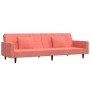 Sofá cama de 2 plazas con dos almohadas terciopelo rosa de , Sofás - Ref: Foro24-375819, Precio: 275,06 €, Descuento: %