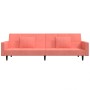 Sofá cama de 2 plazas con dos almohadas terciopelo rosa de , Sofás - Ref: Foro24-375819, Precio: 275,06 €, Descuento: %