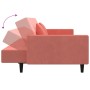 Sofá cama de 2 plazas con dos almohadas terciopelo rosa de , Sofás - Ref: Foro24-375819, Precio: 275,06 €, Descuento: %
