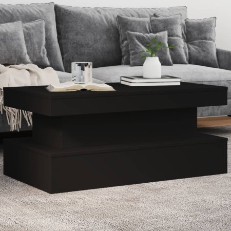 Mesa de centro con luces LED negro 90x50x40 cm de , Mesas de centro - Ref: Foro24-839848, Precio: 73,82 €, Descuento: %