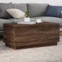 Mesa de centro con luces LED marrón roble 90x50x40 cm de , Mesas de centro - Ref: Foro24-839881, Precio: 65,07 €, Descuento: %