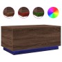 Mesa de centro con luces LED marrón roble 90x50x40 cm de , Mesas de centro - Ref: Foro24-839881, Precio: 65,07 €, Descuento: %