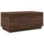 Mesa de centro con luces LED marrón roble 90x50x40 cm de , Mesas de centro - Ref: Foro24-839881, Precio: 65,07 €, Descuento: %