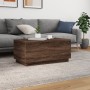 Mesa de centro con luces LED marrón roble 90x50x40 cm de , Mesas de centro - Ref: Foro24-839881, Precio: 65,07 €, Descuento: %