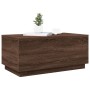 Mesa de centro con luces LED marrón roble 90x50x40 cm de , Mesas de centro - Ref: Foro24-839881, Precio: 65,07 €, Descuento: %