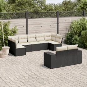 Set de sofás de jardín 8 piezas y cojines ratán sintético negro de , Conjuntos de jardín - Ref: Foro24-3255353, Precio: 567,5...