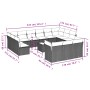 Set sofás de jardín 14 pzas con cojines ratán sintético negro de , Conjuntos de jardín - Ref: Foro24-3250295, Precio: 845,39 ...