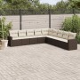 Set de sofás de jardín 9 pzas y cojines ratán sintético marrón de , Conjuntos de jardín - Ref: Foro24-3219083, Precio: 555,86...