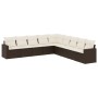Set de sofás de jardín 9 pzas y cojines ratán sintético marrón de , Conjuntos de jardín - Ref: Foro24-3219083, Precio: 555,86...