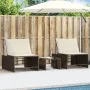 Tumbonas con mesita 2 unidades ratán sintético marrón de , Tumbonas - Ref: Foro24-368423, Precio: 182,96 €, Descuento: %