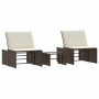 Tumbonas con mesita 2 unidades ratán sintético marrón de , Tumbonas - Ref: Foro24-368423, Precio: 187,11 €, Descuento: %