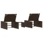 Tumbonas con mesita 2 unidades ratán sintético marrón de , Tumbonas - Ref: Foro24-368423, Precio: 182,96 €, Descuento: %