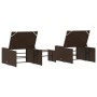 Tumbonas con mesita 2 unidades ratán sintético marrón de , Tumbonas - Ref: Foro24-368423, Precio: 187,11 €, Descuento: %
