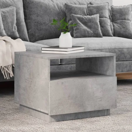 Mesa de centro con luces LED gris hormigón 50x49x40 cm de , Mesas de centro - Ref: Foro24-839829, Precio: 58,82 €, Descuento: %