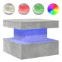 Mesa de centro con luces LED gris hormigón 50x50x40 cm de , Mesas de centro - Ref: Foro24-839843, Precio: 64,14 €, Descuento: %