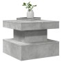 Mesa de centro con luces LED gris hormigón 50x50x40 cm de , Mesas de centro - Ref: Foro24-839843, Precio: 51,34 €, Descuento: %