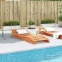Wax brown solid pine wood lounger 205x70x31.5 cm by , Loungers - Ref: Foro24-844652, Price: 91,58 €, Discount: %