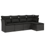 Set de muebles de jardín 5 pzas y cojines ratán sintético negro de , Conjuntos de jardín - Ref: Foro24-3263131, Precio: 301,9...