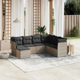 Set de sofás de jardín 7 piezas con cojines ratán PE gris de , Conjuntos de jardín - Ref: Foro24-3263216, Precio: 405,39 €, D...