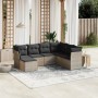 Set de sofás de jardín 7 piezas con cojines ratán PE gris de , Conjuntos de jardín - Ref: Foro24-3263216, Precio: 405,39 €, D...