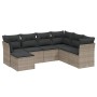 Set de sofás de jardín 7 piezas con cojines ratán PE gris de , Conjuntos de jardín - Ref: Foro24-3263216, Precio: 405,39 €, D...