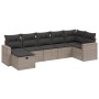 Set de sofás de jardín 7 piezas con cojines ratán PE gris de , Conjuntos de jardín - Ref: Foro24-3263506, Precio: 416,18 €, D...