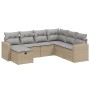 Juego de sofás jardín con cojines beige mezcla 7 pzas ratán PE de , Conjuntos de jardín - Ref: Foro24-3263525, Precio: 440,25...