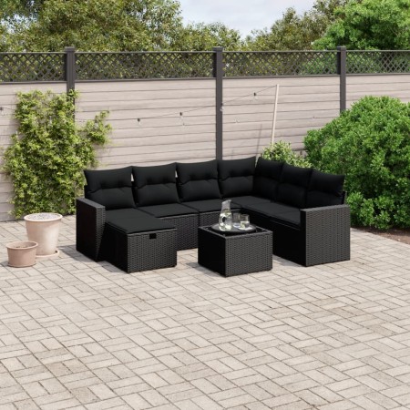 Set de sofás de jardín 8 piezas y cojines ratán sintético negro de , Conjuntos de jardín - Ref: Foro24-3263531, Precio: 495,5...