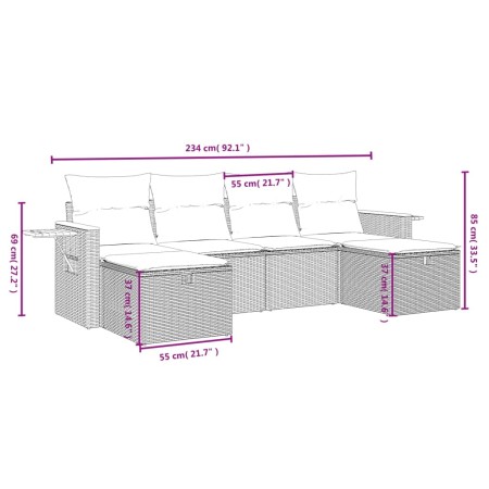 Set de muebles de jardín 5 pzas y cojines ratán sintético negro de , Conjuntos de jardín - Ref: Foro24-3263772, Precio: 293,0...