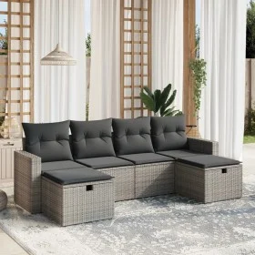 Set de muebles de jardín 6 pzas y cojines ratán sintético gris de , Conjuntos de jardín - Ref: Foro24-3263546, Precio: 336,92...