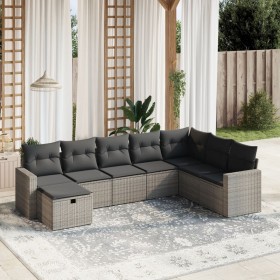 Set de sofás de jardín 8 pzas y cojines ratán sintético gris de , Conjuntos de jardín - Ref: Foro24-3263586, Precio: 480,26 €...