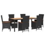 Set de comedor de jardín 7 pzas y cojines ratán sintético negro de , Conjuntos de jardín - Ref: Foro24-3277517, Precio: 908,7...
