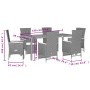 Set de comedor de jardín 7 pzas y cojines ratán sintético negro de , Conjuntos de jardín - Ref: Foro24-3277517, Precio: 908,7...