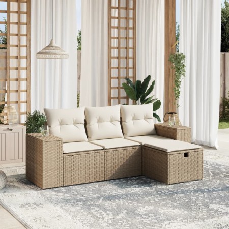 Juego de sofás jardín con cojines 4 pzas ratán sintético beige de , Conjuntos de jardín - Ref: Foro24-3264374, Precio: 293,78...