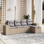 Juego de sofás jardín con cojines beige mezcla 5 pzas ratán PE de , Conjuntos de jardín - Ref: Foro24-3264395, Precio: 323,55...