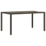 Garden table glass surface PE rattan brown 150x90x75cm by , Garden tables - Ref: Foro24-365534, Price: 172,97 €, Discount: %