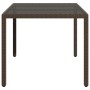 Mesa de jardín superficie de vidrio ratán PE marrón 150x90x75cm de , Mesas de jardín - Ref: Foro24-365534, Precio: 176,39 €, ...