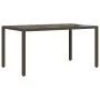 Garden table glass surface PE rattan brown 150x90x75cm by , Garden tables - Ref: Foro24-365534, Price: 172,97 €, Discount: %