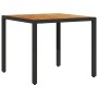 Mesa de jardín superficie madera acacia ratán negro 90x90x75 cm de , Mesas de jardín - Ref: Foro24-365529, Precio: 127,85 €, ...