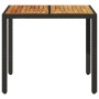 Mesa de jardín superficie madera acacia ratán negro 90x90x75 cm de , Mesas de jardín - Ref: Foro24-365529, Precio: 127,85 €, ...