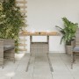 Mesa de jardín superficie de madera ratán PE gris 80x80x75 cm de , Mesas de jardín - Ref: Foro24-365520, Precio: 86,94 €, Des...