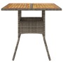 Mesa de jardín superficie de madera ratán PE gris 80x80x75 cm de , Mesas de jardín - Ref: Foro24-365520, Precio: 86,94 €, Des...